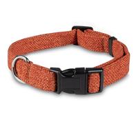 Bunty Handmade Dog Collar, Medium - Luxury Soft Fabric Collars with Secure Metal D-Ring, Quick Release Buckle, Adjustable Size Buckles - Made in UK - Medium (43/35cm), Orange