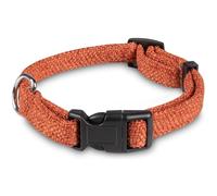 Bunty Handmade Dog Collar, Small - Luxury Soft Fabric Collars with Secure Metal D-Ring, Quick Release Buckle, Adjustable Size Buckles - Made in UK - Small (33/28cm), Orange