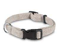 Bunty Handmade Dog Collar, Small - Luxury Soft Fabric Collars with Secure Metal D-Ring, Quick Release Buckle, Adjustable Size Buckles - Made in UK - Small (33/28cm), Cream