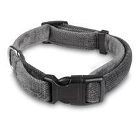 Bunty Handmade Dog Collar, Small - Luxury Soft Fabric Collars with Secure Metal D-Ring, Quick Release Buckle, Adjustable Size Buckles - Made in UK - Small (33/28cm), Grey