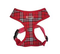 Bunty Harris Dog Harness, Large - Easily Adjustable Dog Harness, No Pull, for Puppy, Small/Medium Dogs - Clip Buckle, Soft, Breathable, Anti Pull, Washable - Tartan Red