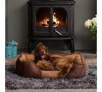 Bunty Kensington Dog Bed - Cushioned & Raised Sides With A Deep, Padded Base, Non-Slip Bottom, Machine Washable - Small-Xl, Brown