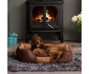 Bunty Kensington Dog Bed - Cushioned & Raised Sides With A Deep, Padded Base, Non-Slip Bottom, Machine Washable - Small-Xl, Brown