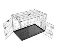 Bunty Dog Cage Crate - Small Puppy Crate to Large Dog Crate, Training Cage & Travel Dog Crate, Foldable, Two Door Design with Anti-Chew Removable Tray - Extra Large Dog Crate 42”