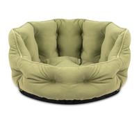 Bunty Monarch Dog Bed Medium Washable - Large Cat & Puppy Pet Bed Basket for Small to Medium Dogs, Durable, Tear Resistant Faux Suede - Green, Soft Plush Calming Dog Bed 64x63x35cm