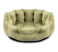 Bunty Monarch XL Dog Bed Washable - Pet Bed Basket for Medium to Large Dogs, Durable, Tear Resistant Faux Suede - Green, Soft Plush Calming Dog Bed, 90x88x40cm