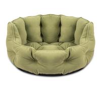 Bunty Monarch Dog Bed Large Washable - Pet Bed Basket for Large Puppy to Medium Dogs, Durable, Tear Resistant Faux Suede - Green, Soft Plush Calming Dog Bed, 77x75x38cm