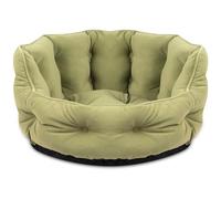 Bunty Monarch Dog Bed Medium Washable - Large Cat & Puppy Pet Bed Basket for Small to Medium Dogs, Durable, Tear Resistant Faux Suede - Green, Soft Plush Calming Dog Bed 64x63x35cm