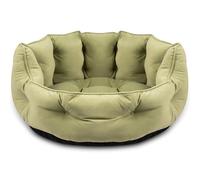 Bunty Monarch XL Dog Bed Washable - Pet Bed Basket for Medium to Large Dogs, Durable, Tear Resistant Faux Suede - Green, Soft Plush Calming Dog Bed, 90x88x40cm