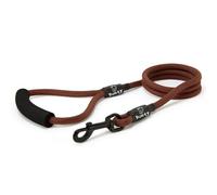 Bunty Nylon Rope Dog Lead With Clip - Extra-Strong Lead, Ergonomic Foam Grip - Training Lead & Swivel Collar Clip - Brown 120Cm