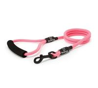Bunty Nylon Rope Dog Lead With Clip - Extra-Strong Lead, Ergonomic Foam Grip - Training Lead & Swivel Collar Clip - Pink 120Cm
