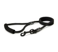 Bunty Nylon Rope Dog Lead With Clip - Extra-Strong Lead, Ergonomic Foam Grip - Training Lead & Swivel Collar Clip - Black 120Cm