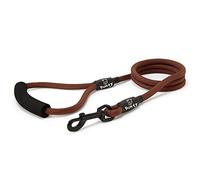 Bunty Nylon Rope Dog Lead with Clip - Extra-Strong Lead, Small, Medium & Large Dogs, Ergonomic Foam Grip - Dog Training Lead & Swivel Clip for Dog Collar - Small, Brown 120cm