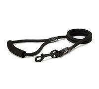 Bunty Nylon Rope Dog Lead with Clip - Extra-Strong Lead, Small, Medium & Large Dogs, Ergonomic Foam Grip - Dog Training Lead & Swivel Clip for Dog Collar - Small, Black 120cm