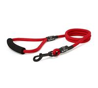 Bunty Nylon Rope Dog Lead with Clip - Extra-Strong Lead, Small, Medium & Large Dogs, Ergonomic Foam Grip - Dog Training Lead & Swivel Clip for Dog Collar - XL, Red 120cm