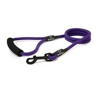 Bunty Nylon Rope Dog Lead with Clip - Extra-Strong Lead, Small, Medium & Large Dogs, Ergonomic Foam Grip - Dog Training Lead & Swivel Clip for Dog Collar - Medium, Purple 120cm