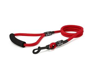 Bunty Nylon Rope Dog Lead with Clip - Extra-Strong Lead, Small, Medium & Large Dogs, Ergonomic Foam Grip - Dog Training Lead & Swivel Clip for Dog Collar - Medium, Red 120cm