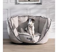Bunty 'Oyster' Dog Bed XL - Open Face Dog Sofa Bed - Calming, Bolstering High Sides, Thick Cushioning, Warm Luxurious Stuffing - Washable - XL, Cream or Light Grey