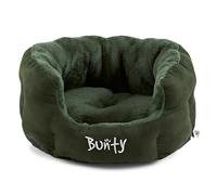 Bunty Polar Dog & Cat Bed, Medium - Cosy Fluffy Fleece Calming High Wall Snuggle Anti Anxiety Bed | Washable & Machine Washable Cushion for Puppy, Small to Large Pets - Green