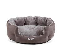 Bunty Polar Dog Bed & Cat Bed, XL | Cosy Fluffy Fleece Calming Dog Bed | High Wall Snuggle Anti Anxiety Dog Bed | Washable Bed & Cushion for Puppy, Small to Large Pets - Grey