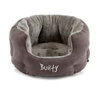 Bunty Polar Dog Bed & Cat Bed, Small | Cosy Fluffy Fleece Calming Dog Bed | High Wall Snuggle Anti Anxiety | Washable Bed & Cushion for Puppy, Small to Large Pets - Grey
