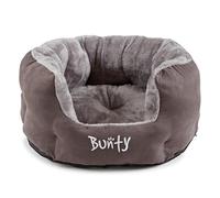 Bunty Polar Dog Bed & Cat Bed, Small | Cosy Fluffy Fleece Calming Dog Bed | High Wall Snuggle Anti Anxiety | Washable Bed & Cushion for Puppy, Small to Large Pets - Grey