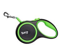 Bunty Retractable Dog Lead, 5m/10ft. - Instant Lock Button, Tangle-Free, Soft Grip Handle, Strong Nylon Tape - Extendable Lead for Small to Large Dogs, Up to 20kg - Green