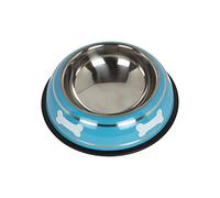Bunty Stainless Steel Metal Non Slip Dog Puppy Pet Animal Feeding Food Water Bowl Dish (Blue, M)
