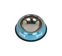 Bunty Stainless Steel Metal Non Slip Dog Puppy Pet Animal Feeding Food Water Bowl Dish (Blue, S)