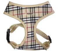 Bunty Tartan Small Dog Harness - Ideal Puppy Harness And Easily Adjustable No Pull Dog Harness For Small Dogs - Beige