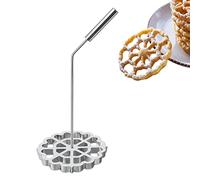 Bunuelos Mold with Handle,Rosette Timbale Iron Set Aluminum Waffle Molds with Handle,Funnel Cake Ring,Molde Para Buñuelos De Viento Maker Mexicanos,Rosette Cookie Cutter Tool