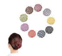 Bunz Hair Net 9 Pack Elastic Mesh Van Cover for Dance, Ballet, Work, Gymnastics, Skating, Nursing, Invisible Hair Net Bun Holder Set for Daily Use (Dopamine Style)