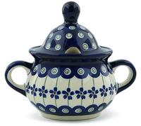 Bunzlauer Keramik Original 0.35 Litre Sugar Bowl Sugar Dispenser Sugar Container with Lid Diameter 14.6 cm Height 13.2 cm Decor 166a