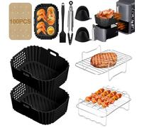 BUOAZR Silicone Mould Accessory for Philips Airfryer 4000 Series Stacked Dual Basket 10L, Hot Air Fryer Accessory for Philips NA460/NA462 10L