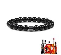 Buobiy Anti Alcohol Bracelet,2025 Magnetic Sobriety Bracelet,Adjustable Magnetic Bead Bracele Sobriety Bracelets For Men & Women,Relieves Anxiety (Black)
