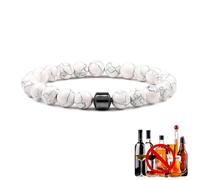 Buobiy Anti Alcohol Bracelet,2025 Magnetic Sobriety Bracelet,Adjustable Magnetic Bead Bracele Sobriety Bracelets For Men & Women,Relieves Anxiety (White)