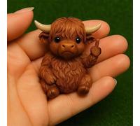 Buobiy Fun Mini Middle Finger Animal Statue, Funny Middle Finger Animal Desktop Decoration, Cute Pocket Statue Decor, Sculpture Memorial Gag Gift for Home Office Tabletop Decor (Highland)