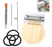 Buobiy PatchMaker 2.0 Kit, Loom Knitting Kit for Beginners, Mini Portable Patch Darning Loom Kit, Patchwork Weaving Tool Set for Quickly Sewing Repair, Sewing Craft Supplies (21 Hooks)