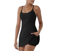 Buobiy The Ultimate Tummy Control Backless Active Dress -Made for Movement & Easy Bathroom Breaks, Tennis Dress for Women Athletic Golf,Workout ExerciseDress (UK, Alpha, L, Regular, Regular, Black)