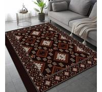 Buohwiwe 3D Printed Aztec Pattern Rug Living Room Area Rugs Tribal Geometric, Non-Slip Washable 140x200cm Navajo Native American Carpet Mat Large Low Pile Soft Indoor Bedroom Hallway Floor Mats a/835