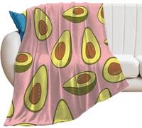 Buohwiwe Avocado Blanket Pink Female Girl Throw Blanket Fluffy Fleece Blanket Avocado 3D Printing Warm Flannel Blankets 130x150 cm Super Soft Cozy for Travel Couch Sofa Bed m4685