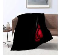 Buohwiwe Black Blanket Boxing Throw Blanket Fluffy Fleece Blanket Gloves 3D Printing Warm Flannel Blankets 100x130 cm Super Soft Cozy for Travel Couch Sofa Bed 4971m