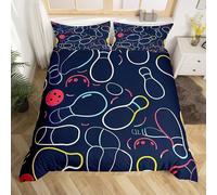 Buohwiwe Bowling Ball Emperor Size Duvet Cover Set 290x235 cm Child Boy Quilt Cover 3D Reversible Bedding with Pillowcases Zipper Closure Soft Easy Care Comforter Covers Set a/6257