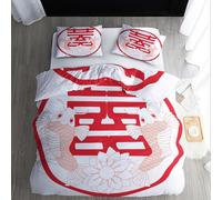 Buohwiwe Chinese Fish Flower Duvet Cover Set Super King Size Red Festive Quilt Cover 260x220 cm 3D Reversible Bedding with Pillowcases Zipper Closure Soft Easy Care Comforter Covers Set a.7355