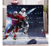 Buohwiwe Ice Hockey Blanket Hockey Stadium Throw Blanket Fluffy Fleece Blanket Athlete 3D Printing Warm Flannel Blankets 130x150 cm Super Soft Cozy for Travel Couch Sofa Bed 7443y