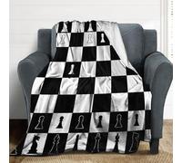 Buohwiwe International Chess Blanket Black and White Chessboard Throw Blanket Fluffy Fleece Blanket Retro 3D Printing Warm Flannel Blankets 100x130 cm Super Soft Cozy for Travel Couch Sofa Bed 6210m