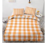 Buohwiwe Lattice Single Duvet Cover Set Microfiber Single Bedding Thanksgiving Day Quilt Cover 150x200 cm 3D Reversible with Pillowcases Zipper Closure Soft Easy Care Comforter Covers Set a.6442