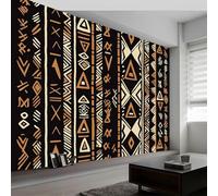 Buohwiwe Mural Wallpaper African Style, 3D Effect Panoramic Photo Wallpaper Africa Tribe Non-Woven Murals 350x256 cm Art Print Wall Poster Mural Bedrooms Living Room Modern Decoration w.5580