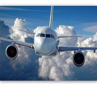 Buohwiwe Mural Wallpaper Airplane, 3D Panoramic Photo Wallpaper Flight Airplane Non-Woven Murals 150x105 cm Art Print Wall Mural Bedrooms Living Room Modern Design Poster Picture q.4579