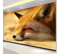 Buohwiwe Mural Wallpaper Animal Fox, 3D Effect Panoramic Photo Wallpaper Fox Non-Woven Murals 430x300 cm Art Print Wall Poster Mural Bedrooms Living Room Modern Decoration w.3142